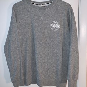 PINK grey crew neck